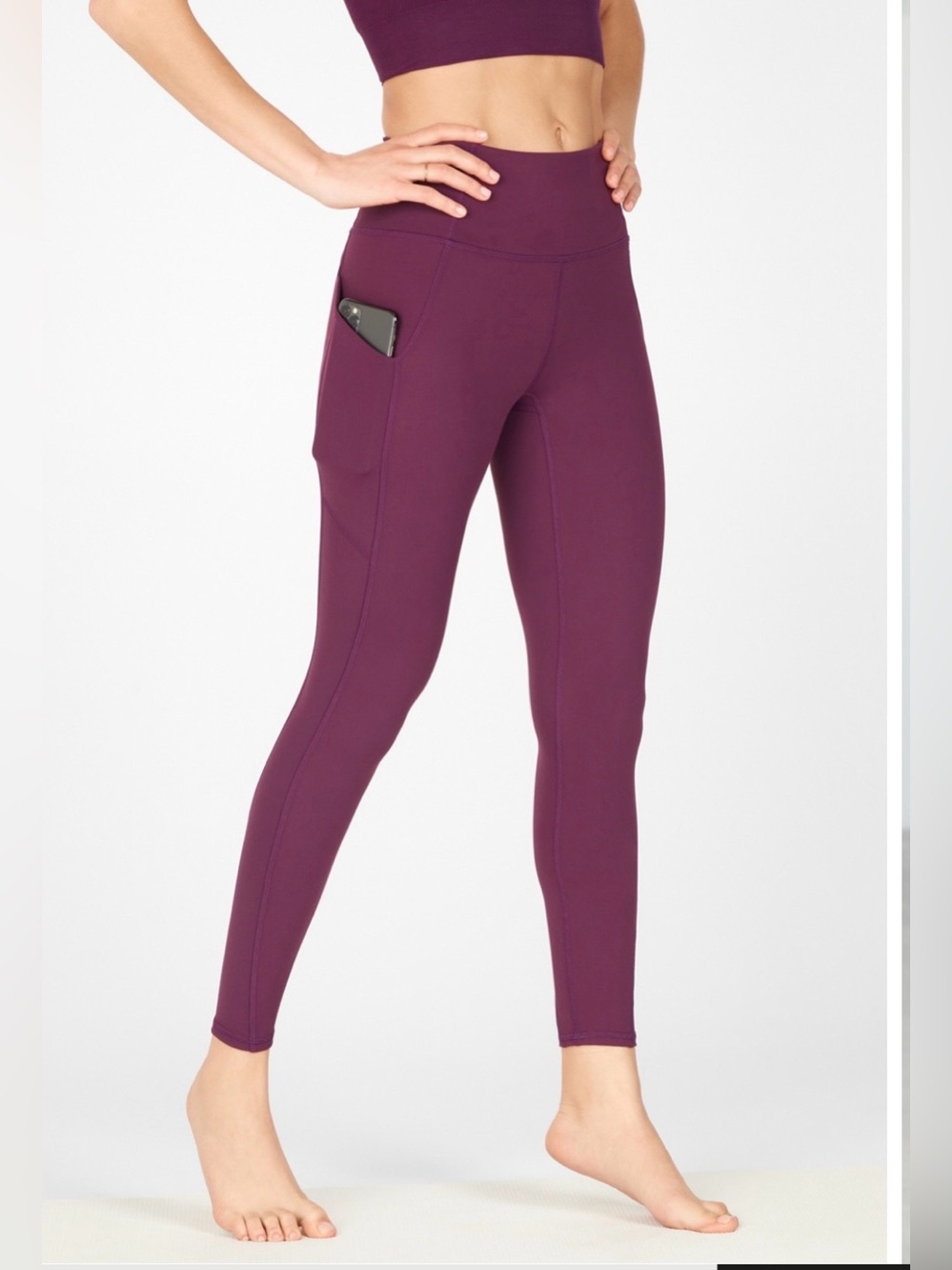 Fabletics Plum Purple High-Waist Performance Leggings 7/8